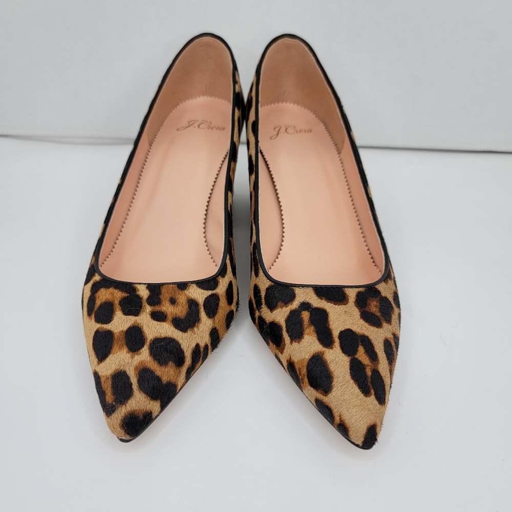BNIB J.Crew Pointed Block Heel Pumps in Calf Hair - Picture 2 of 10